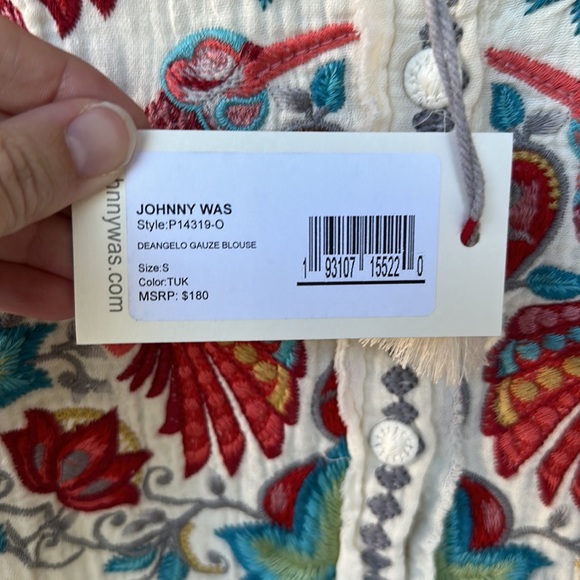 Johnny Was NWT embroidered blouse Deangelo Gauze top - Picture 4 of 9